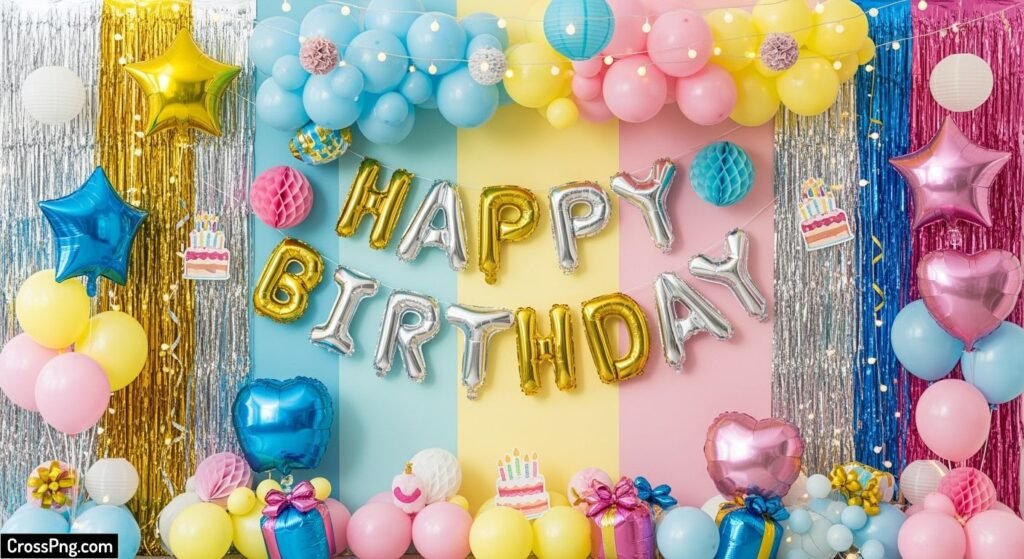 Birthday party background decoration image