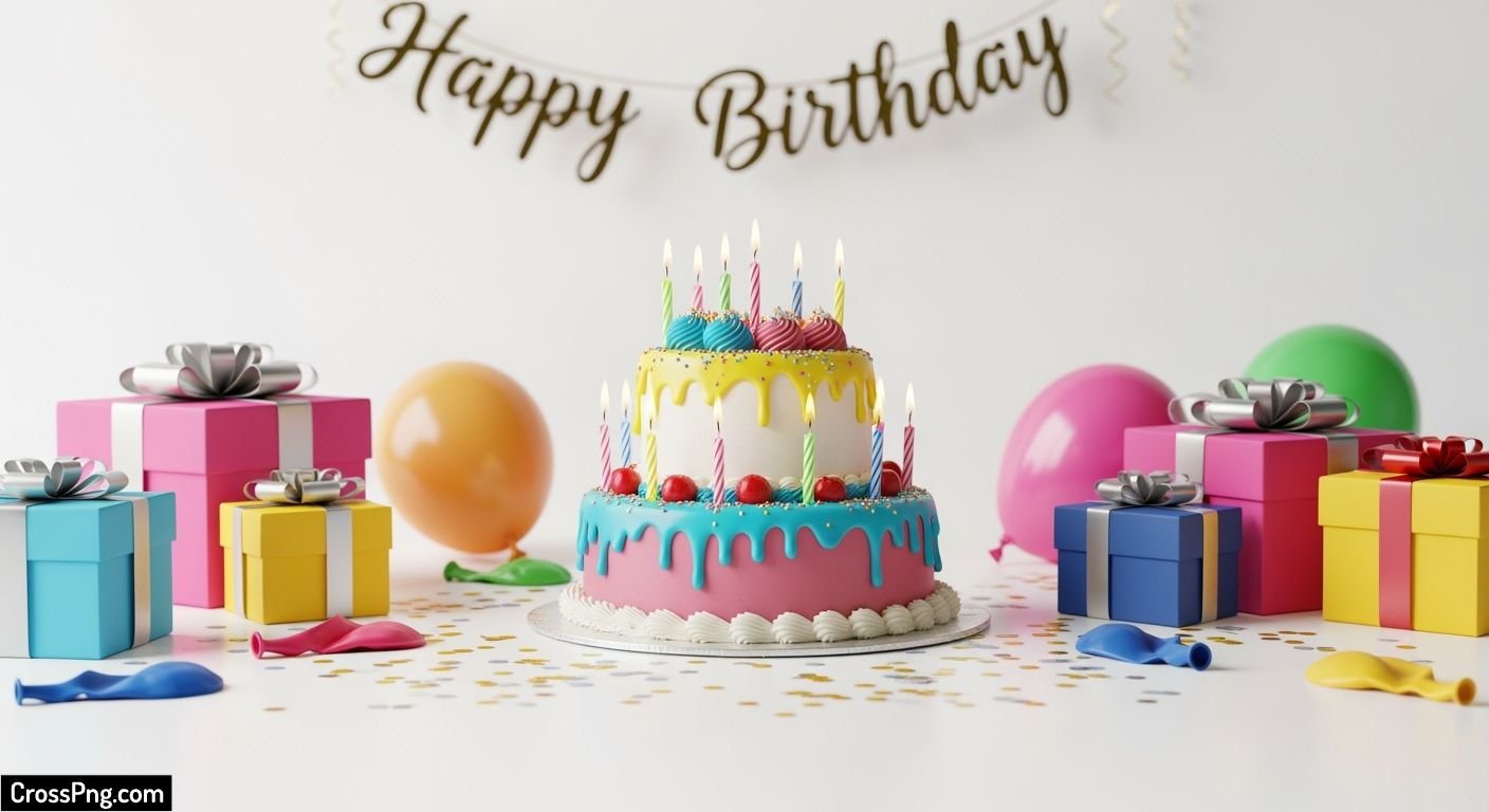 Birthday white background image
