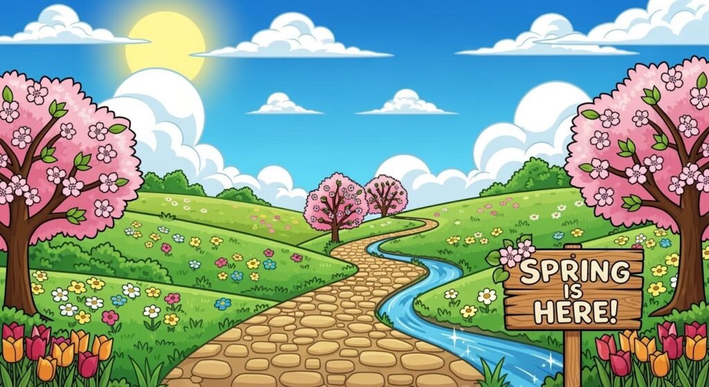 Bitmoji spring background image