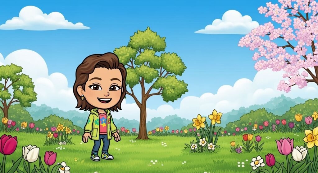 Bitmoji spring background image 3