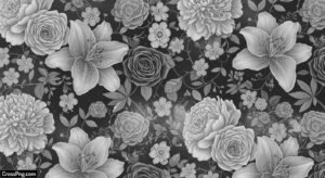 Black and white flower background image 2