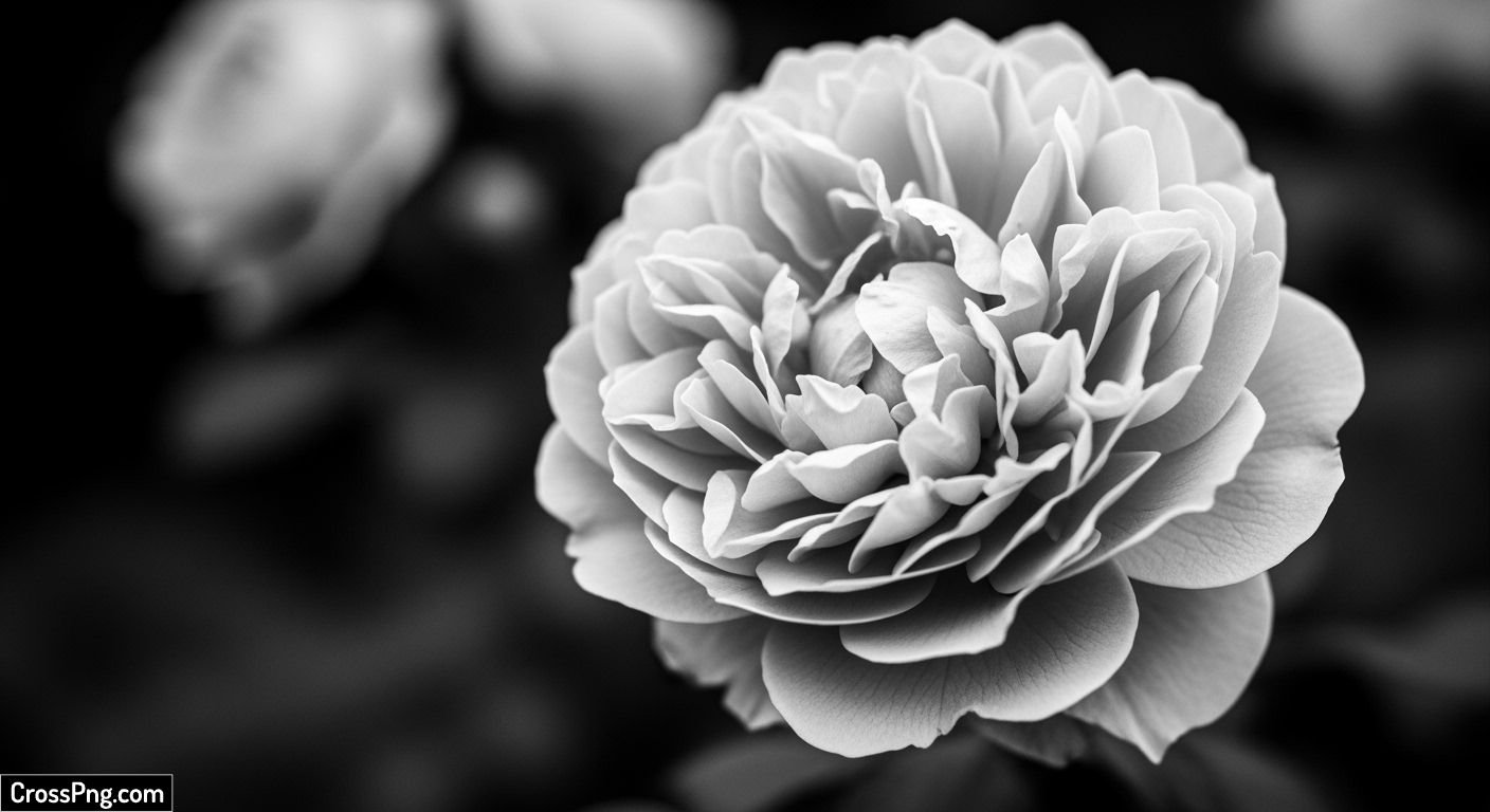 Black and white flower background image 3