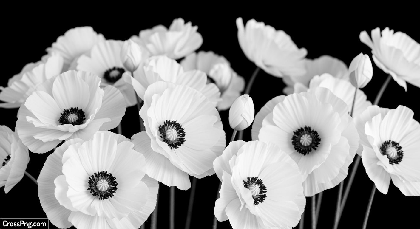 Black and white flower background image