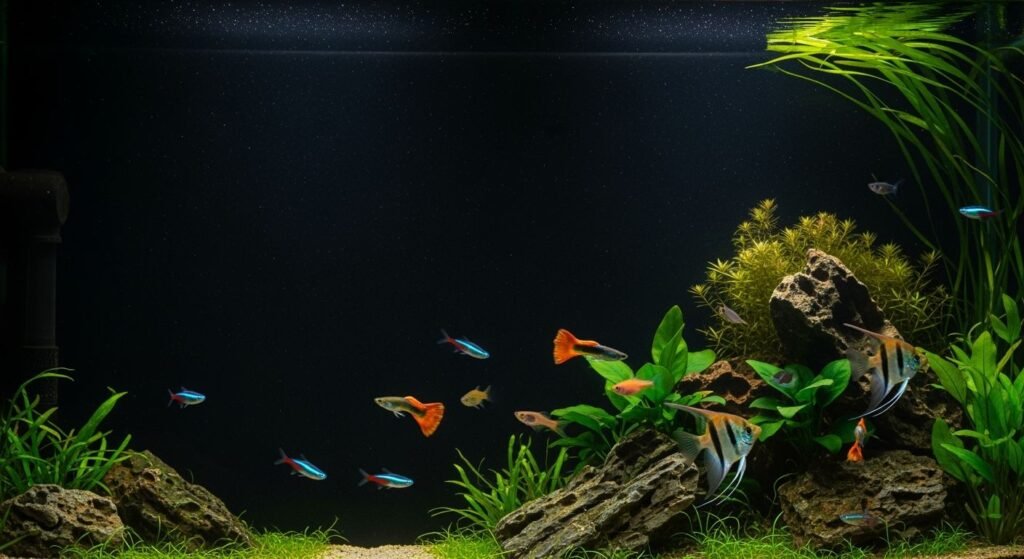 Black aquarium background image 2