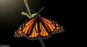 Black background butterfly image