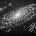 Black background drawing image