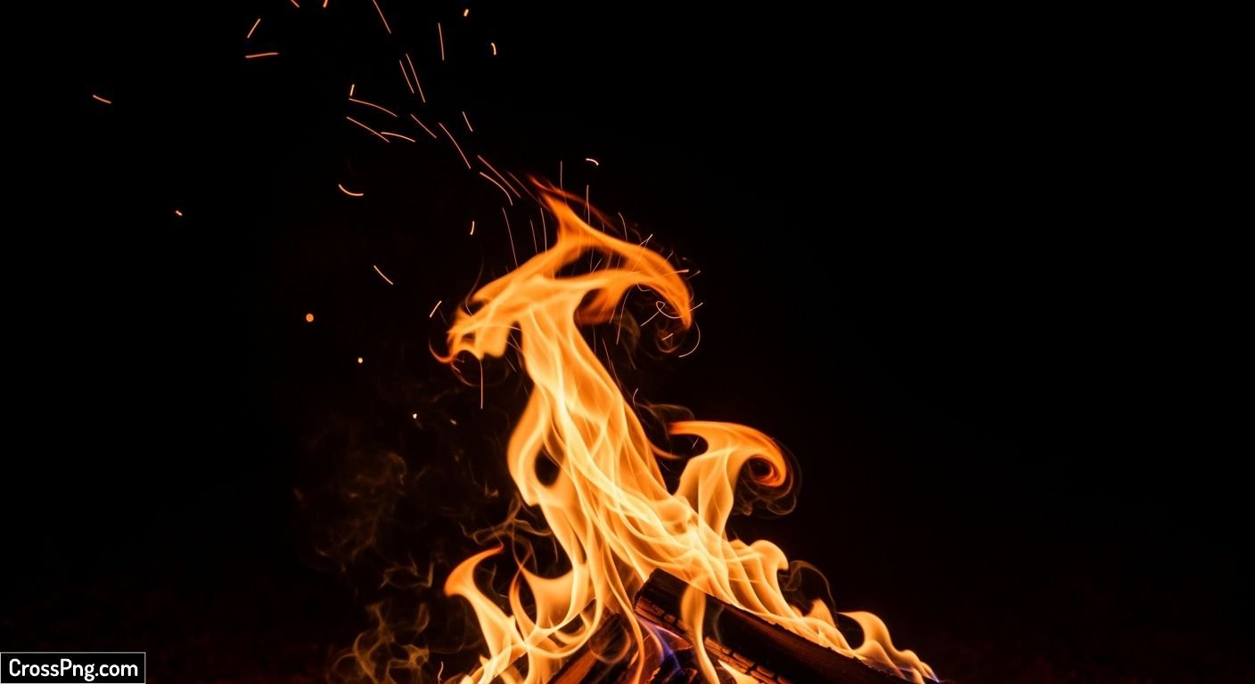 Black background fire image