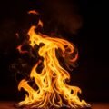 Black background fire image