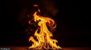 Black background fire image