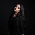 Black background girl wallpaper