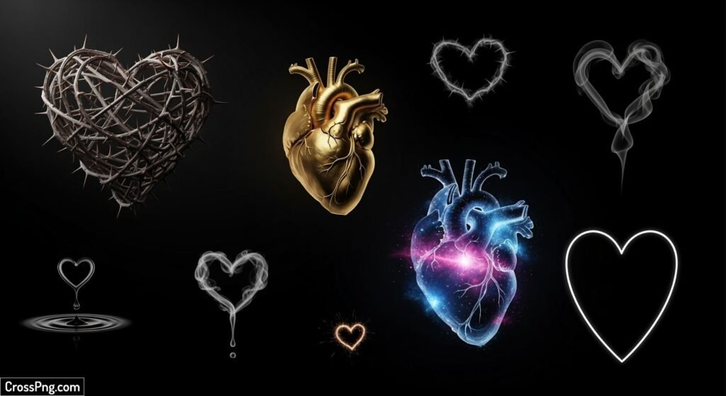 Black background heart images image