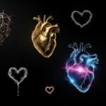 Black background heart images image