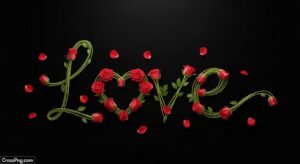 Black background love image 3