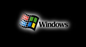 Black background old windows logo image 2