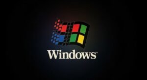 Black background old windows logo image 3