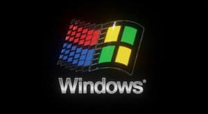 Black background old windows logo image 4