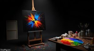 Black background painting ideas image