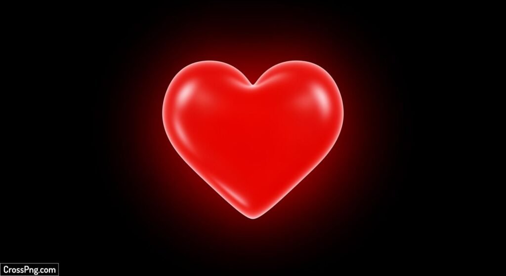 Black background red heart image
