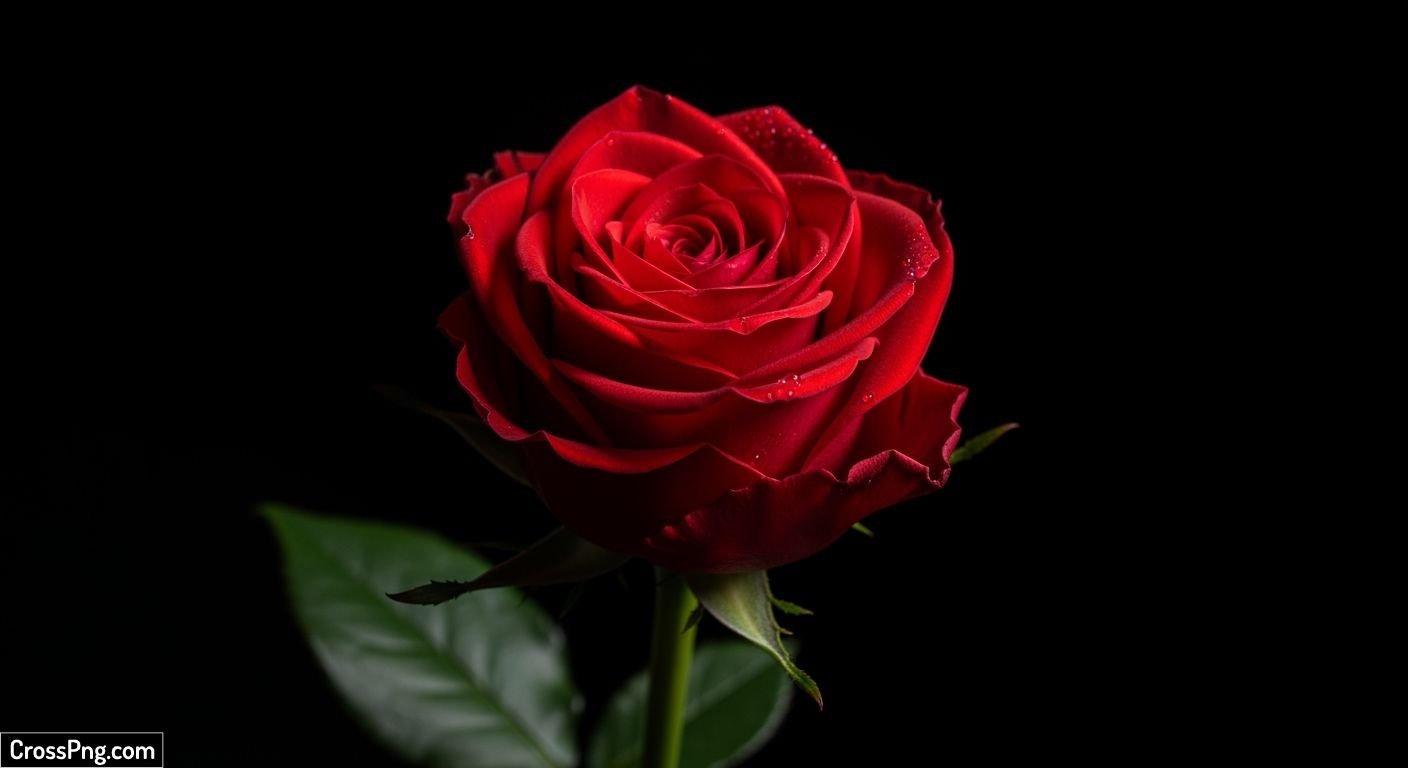 Black background red rose image 2
