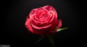 Black background rose image