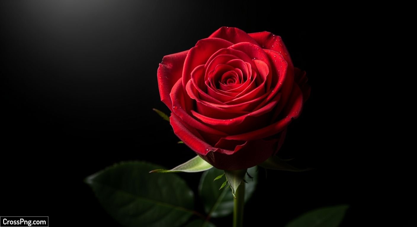 Black background rose image