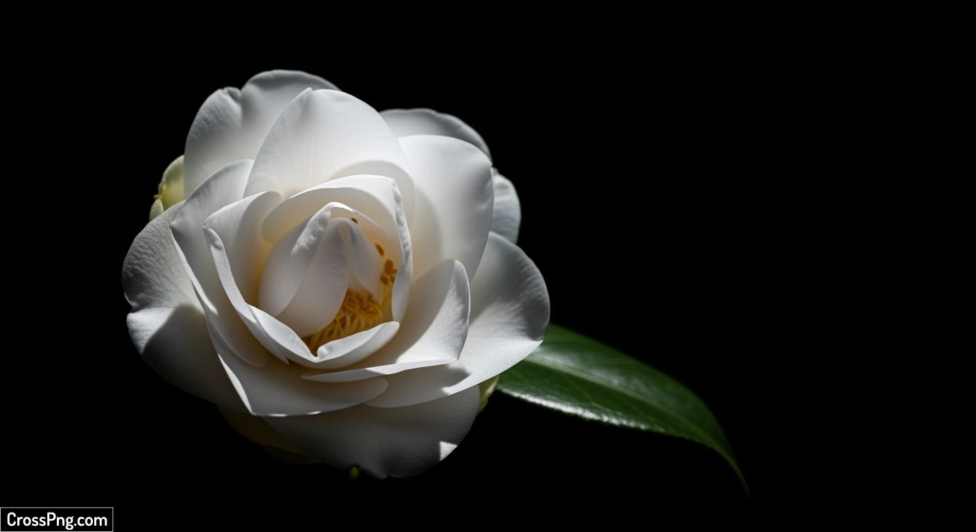 Black background white flower image