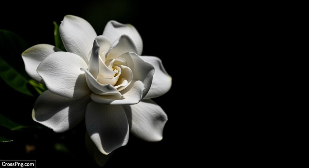 Black background white flower image 2
