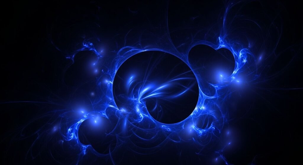 Black background with blue image 3