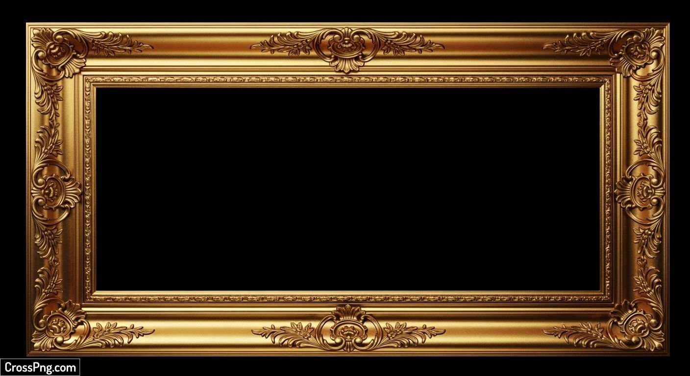 Black background with gold frame image