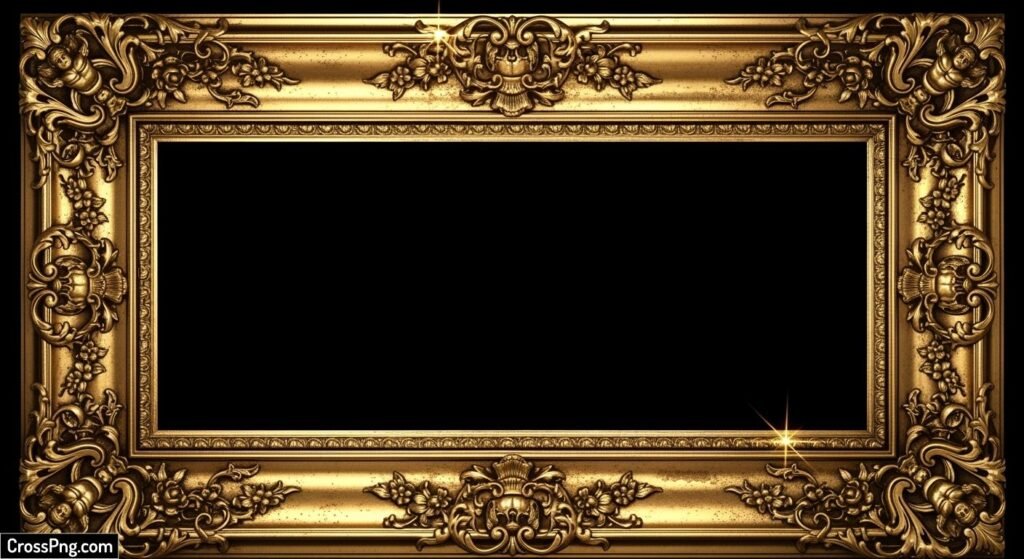 Black background with gold frame image 3