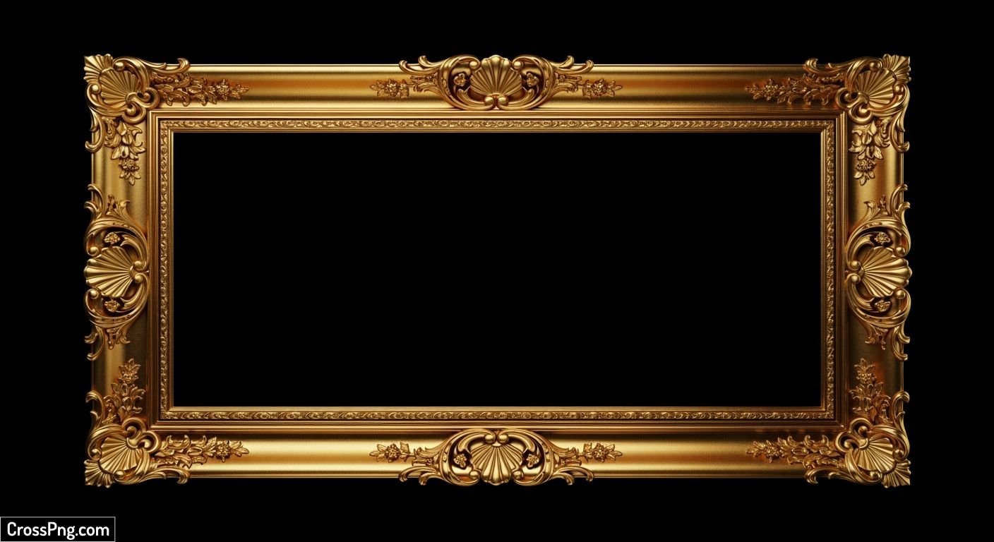 Black background with gold frame image