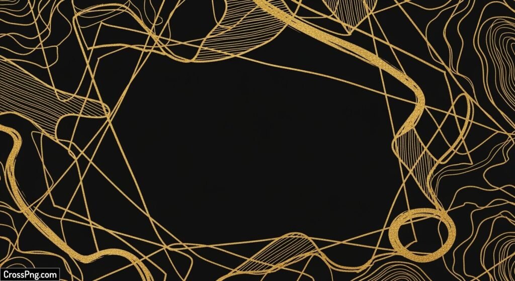 Black background with gold lines image