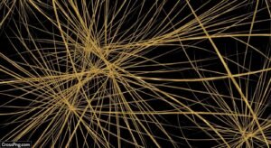 Black background with gold lines image 2