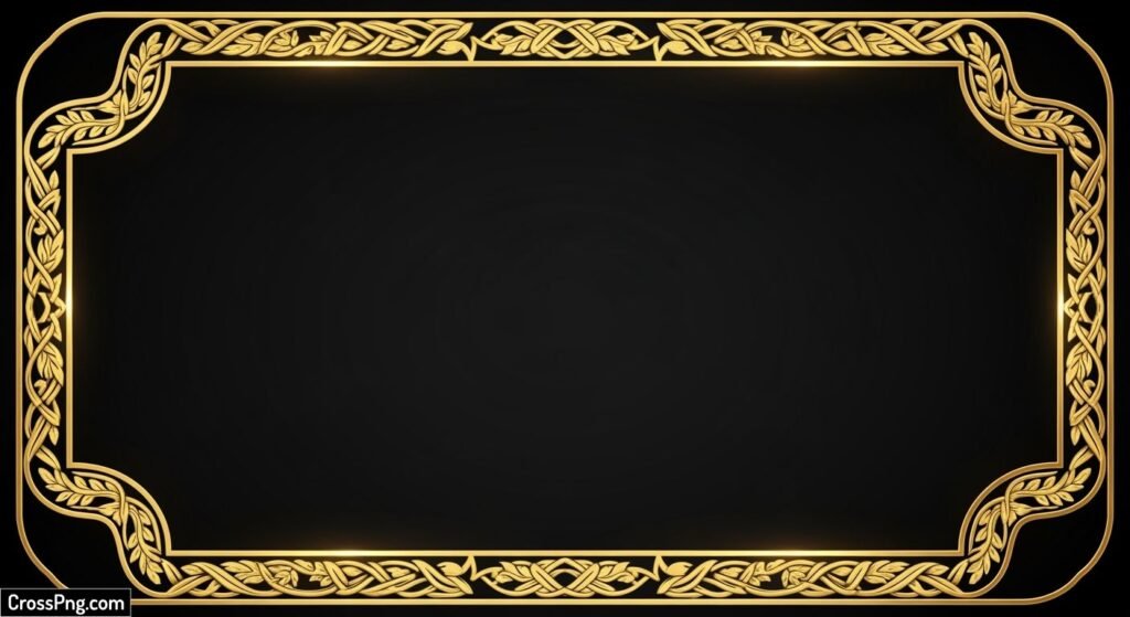 Black background with golden border image