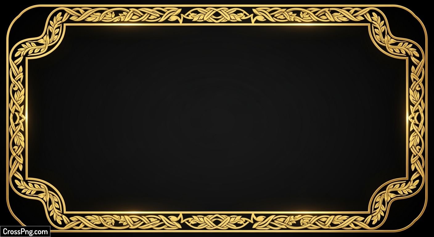 Black background with golden border image