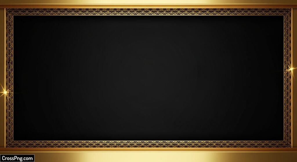 Black background with golden border image