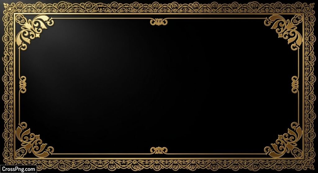Black background with golden border image 3