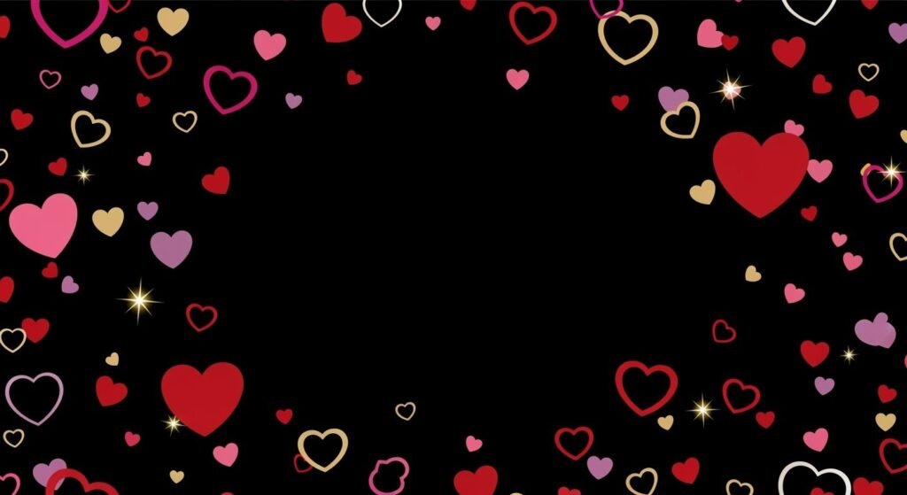 Black background with hearts image 4