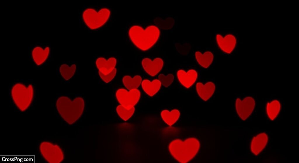 Black background with red hearts image