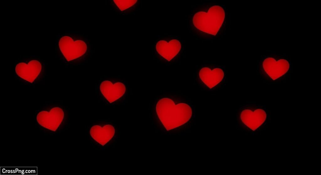Black background with red hearts image