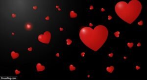 Black background with red hearts image 2