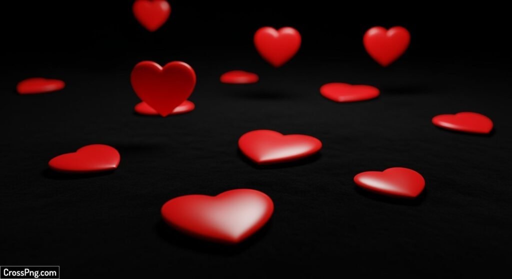 Black background with red hearts image 3