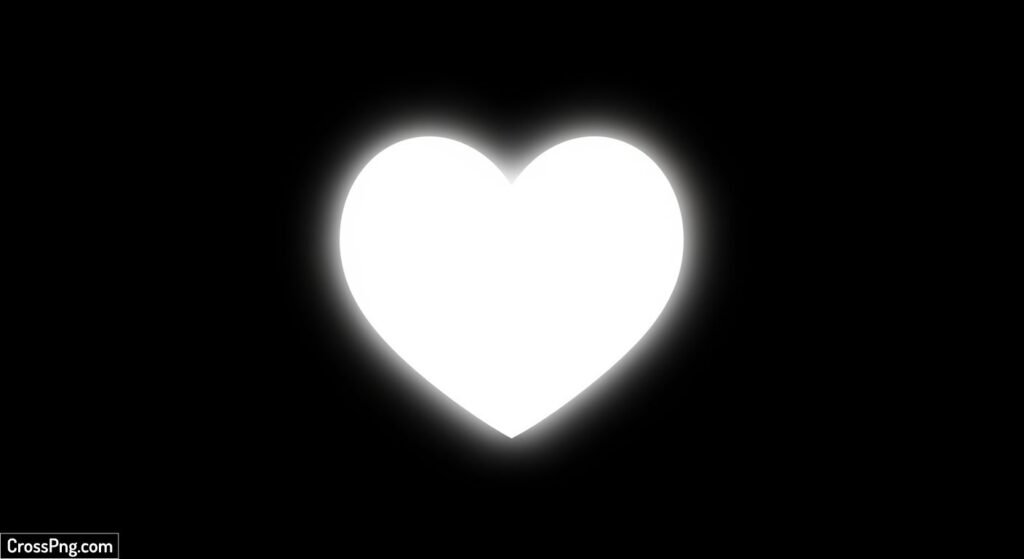 Black background with white heart image