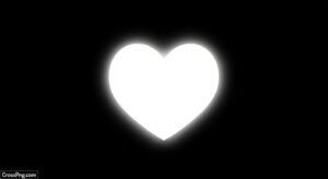 Black background with white heart image
