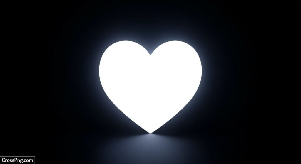 Black background with white heart image