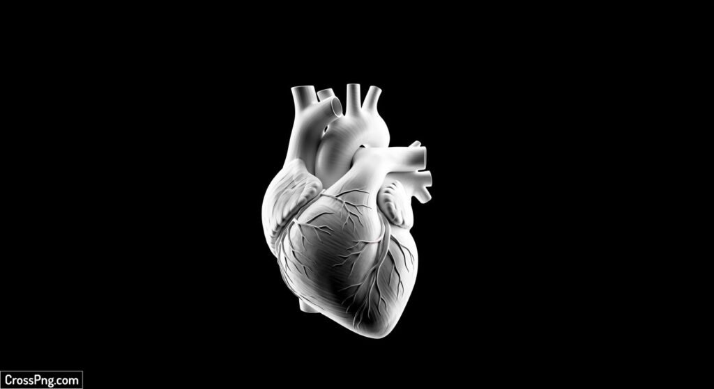 Black background with white heart image 2