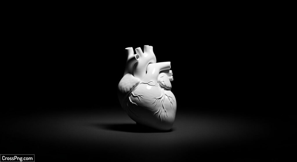 Black background with white heart image 3
