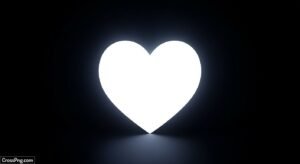 Black background with white heart image