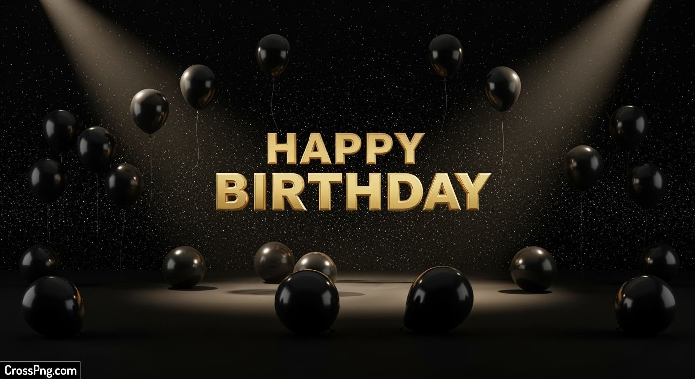 Black birthday background image