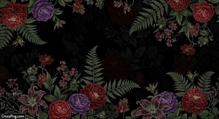 Black floral background image